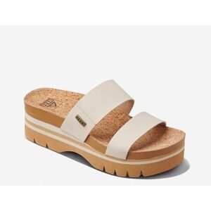 Reef Cushion Vista Higher Platform Sandal Vintage Tan Cork NIB Sz10 Comfort Boho